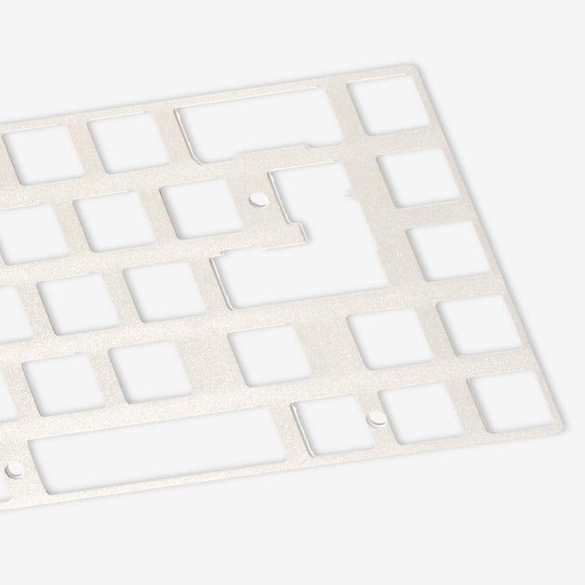 close up of 65% aluminium keyboard plate
