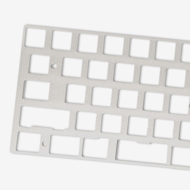 close up of 65% aluminium keyboard plate