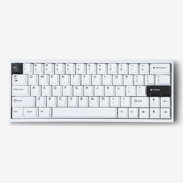 kbdfans 60 aluminium white mechanical keyboard front view