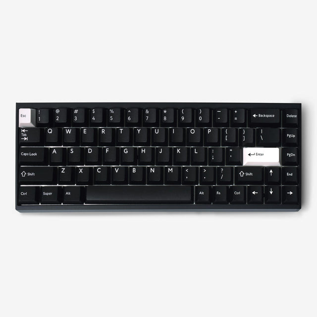 kbdfans 65 aluminium black mechanical keyboard front view