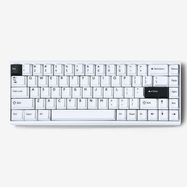 kbdfans 65 aluminium white mechanical keyboard front view