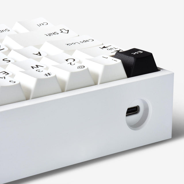 kbdfans mechanical keyboard white corner view