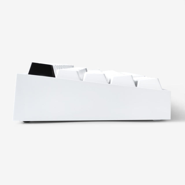 kbdfans white mechanical keyboard side view