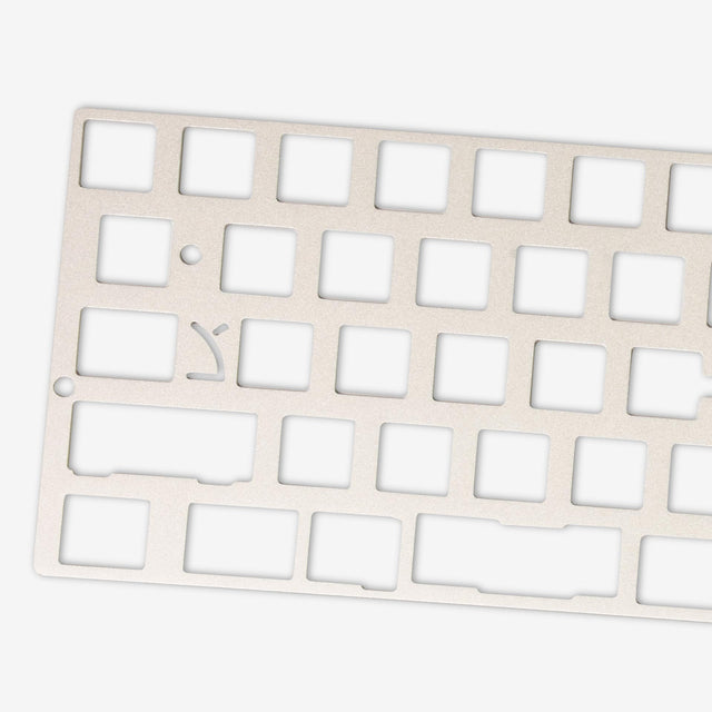 close up of 60% aluminium keyboard plate