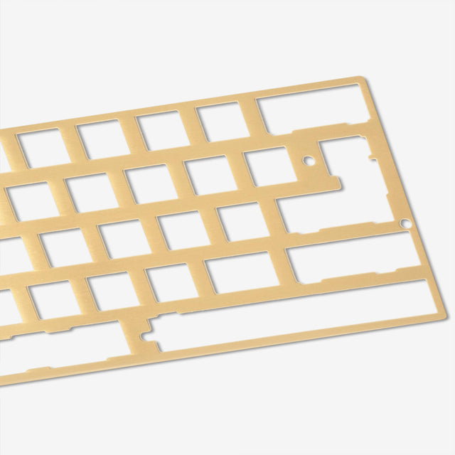 close up of 60% brass keyboard plate