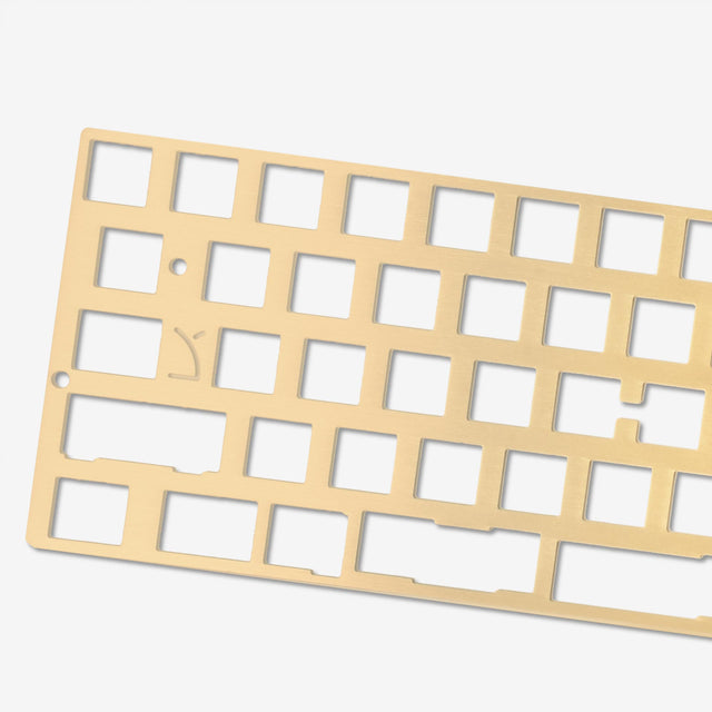 close up of 60% brass keyboard plate