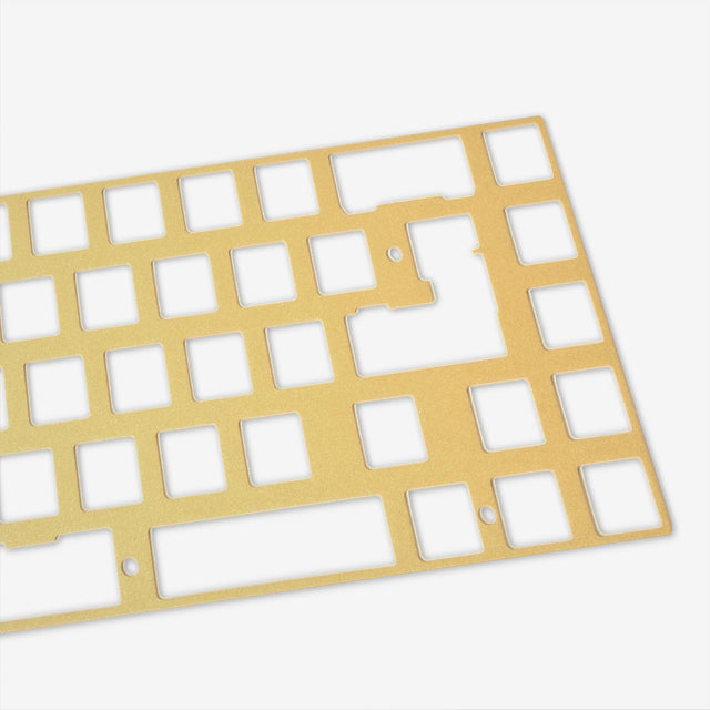 close up of 65% brass keyboard plate