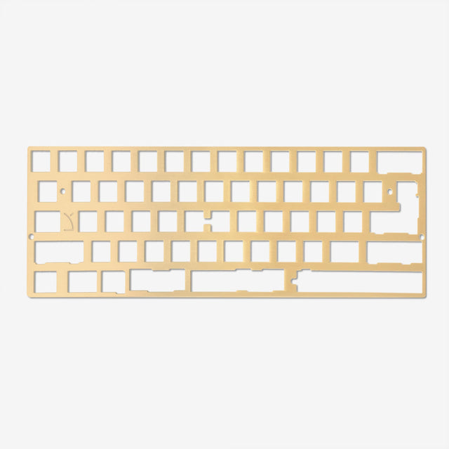 front view of 60 mechanical keyboard plate brass