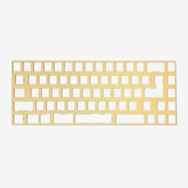 front view of 65 mechanical keyboard plate brass