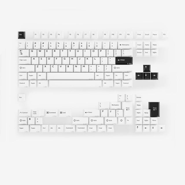 pbtfans white bow keyboard keycaps 